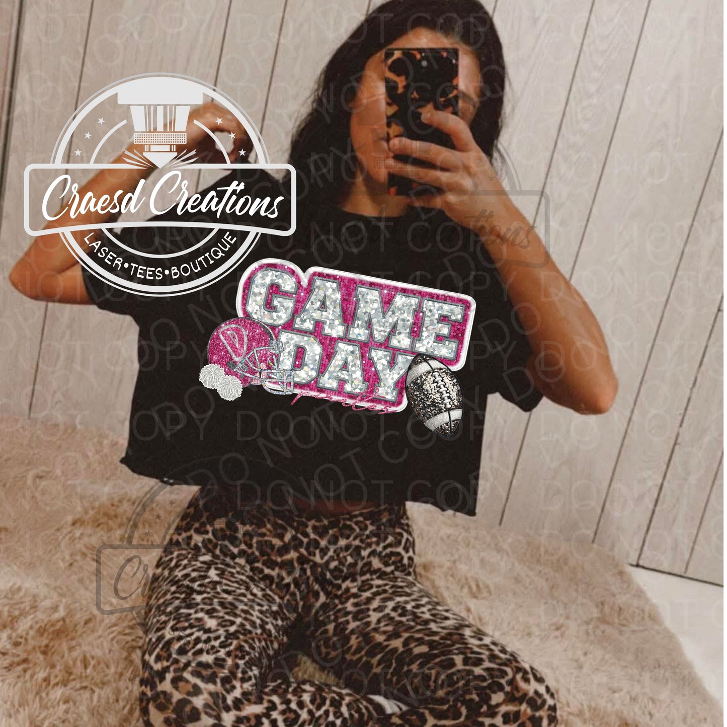 Pink Out Football Faux Bling Pirates (deweyville)