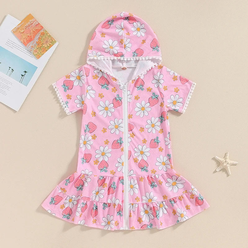 PREORDER: The Daisy and Strawberry Hooded Swim Dress 5.6.24 osym