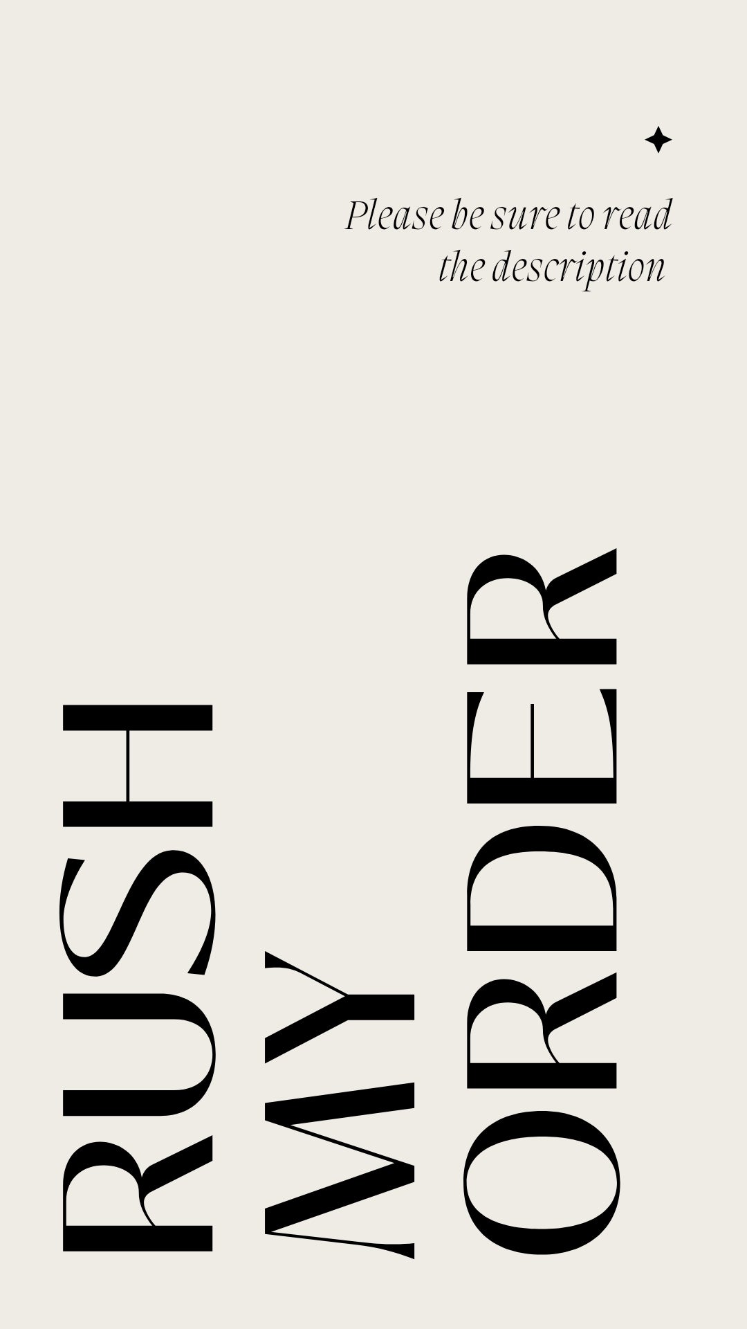 RUSH MY ORDER