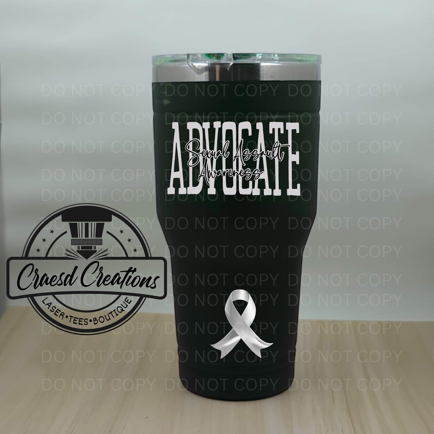 Laser engraved Advocate tumbler
