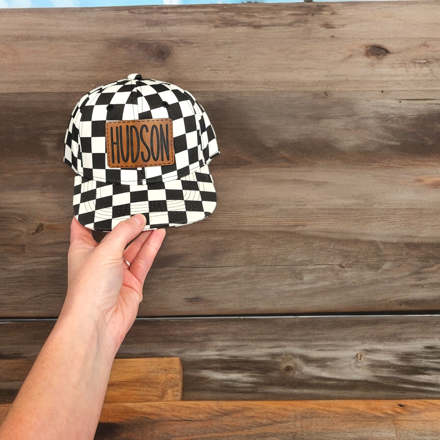 Custom Leather Patch Name Snapback- infant/youth