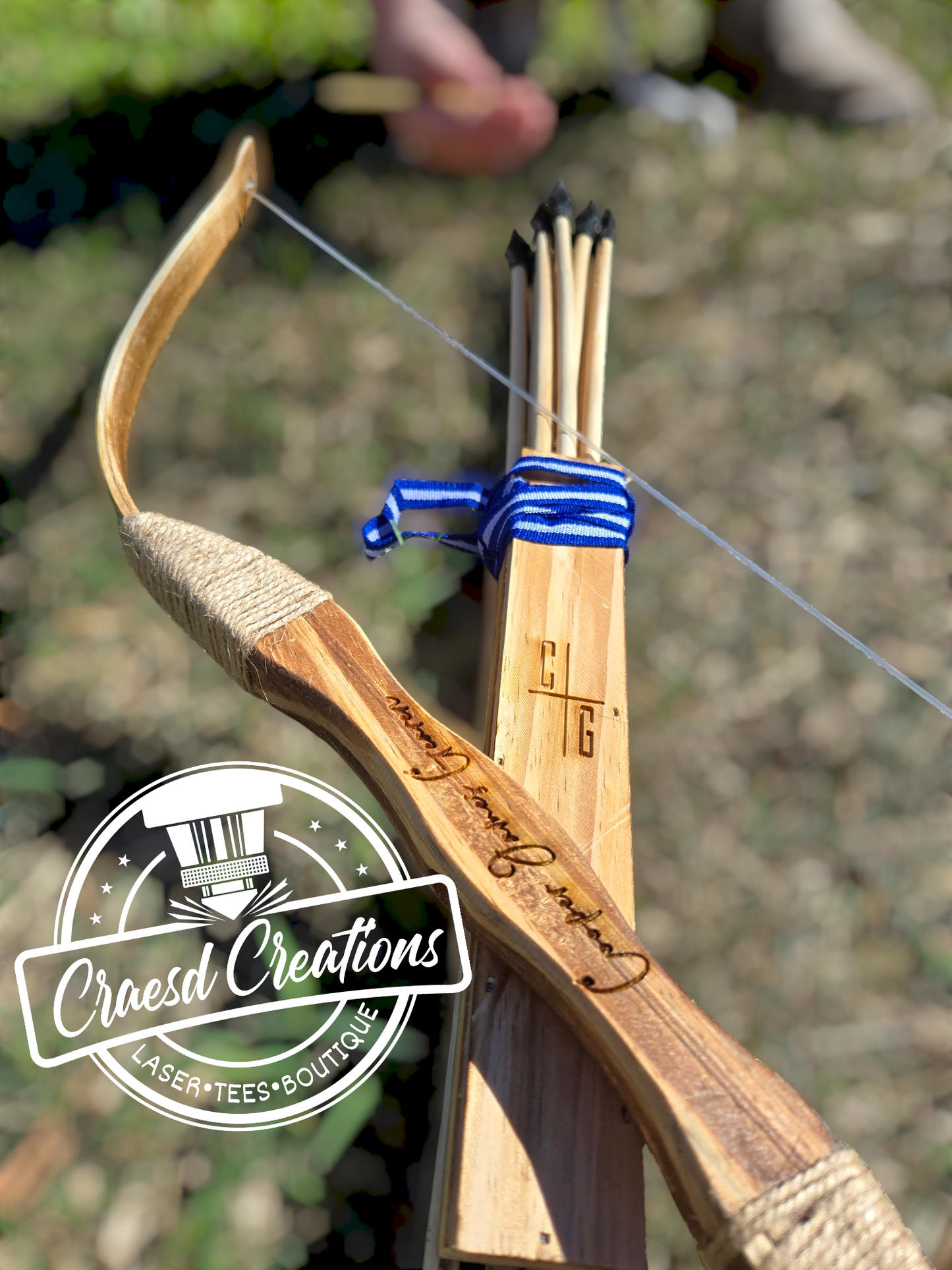 Custom Wooden Bow & Arrow set