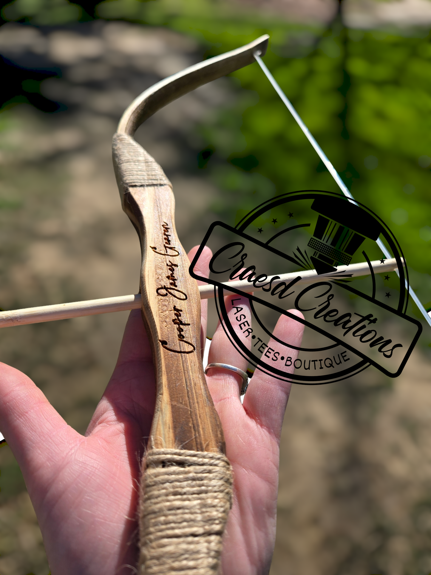 Custom Wooden Bow & Arrow set