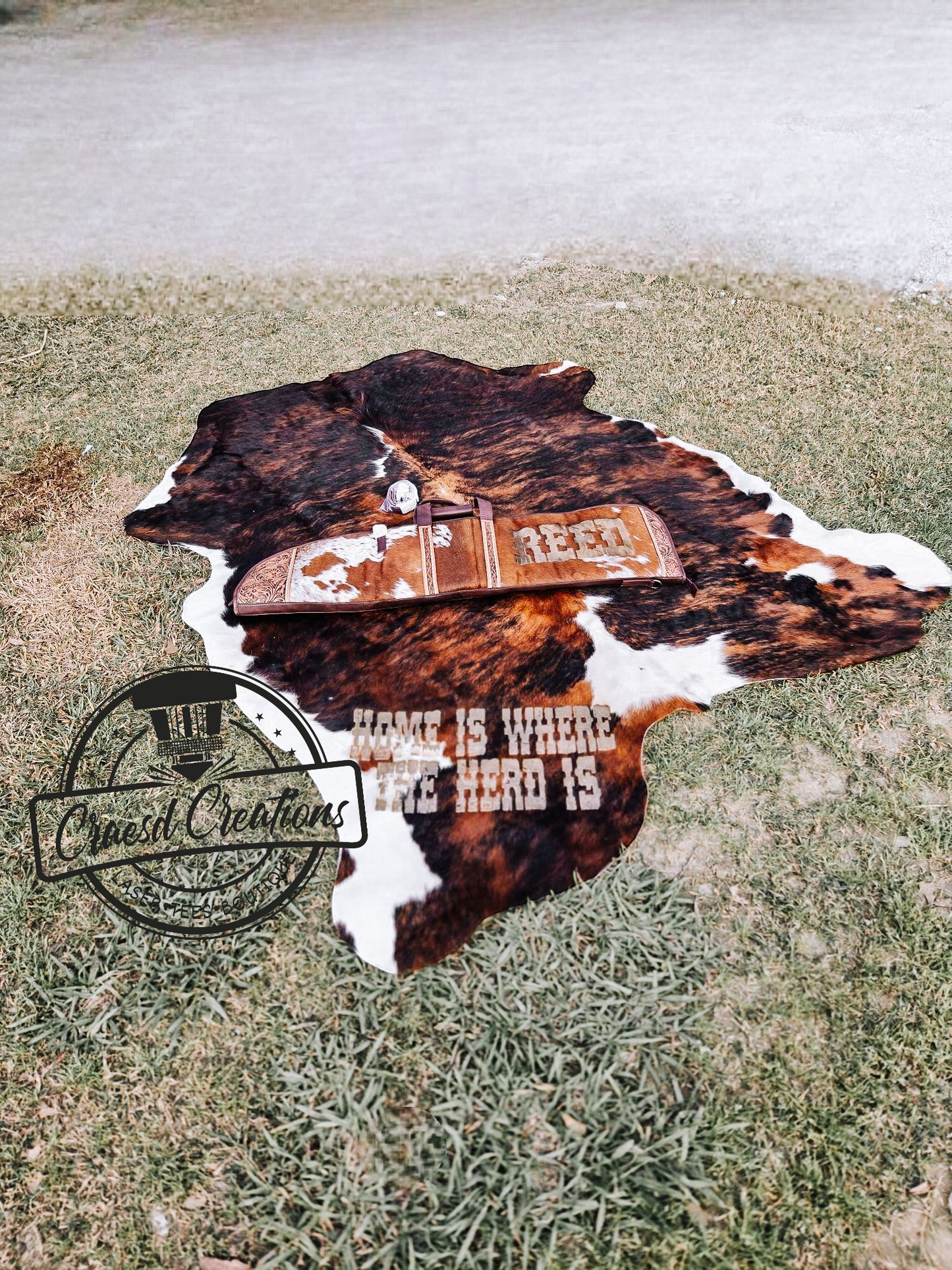 Custom Engraved Cowhide