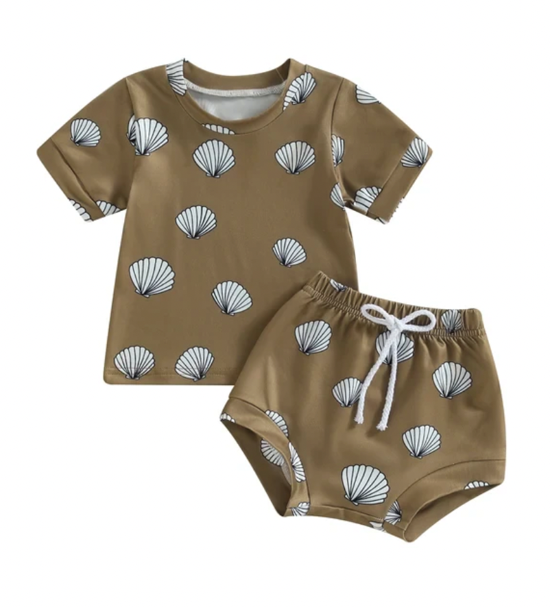 Taupe Seashell Short Set