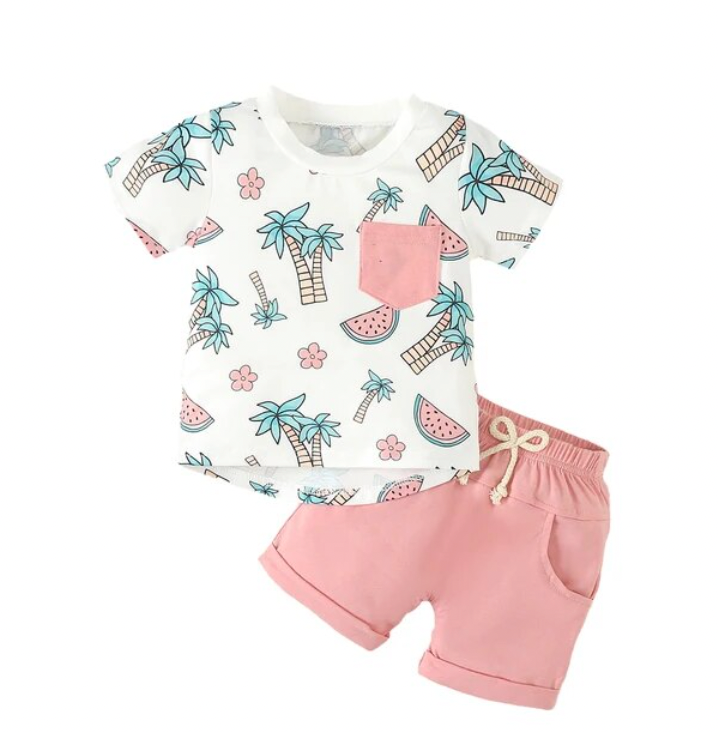 Watermelon Palm Tree Lounge Set
