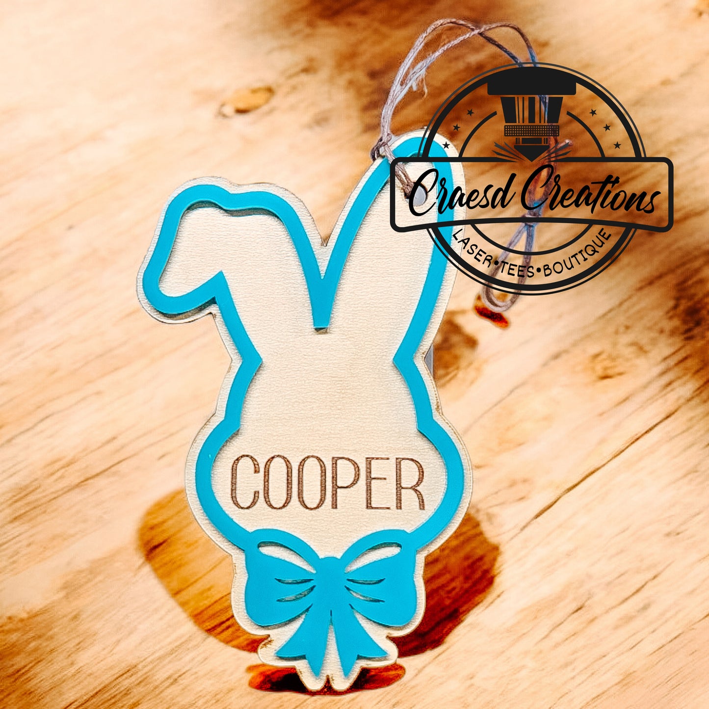 Custom Engraved Easter Bunny Tag
