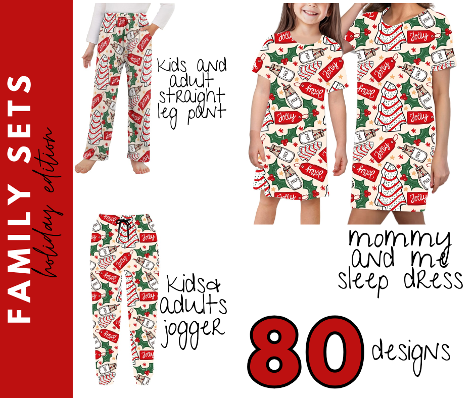 PREORDER: joggers/ STRIAGHT LEG PANT CHRISTMAS PRINT 10.13.25