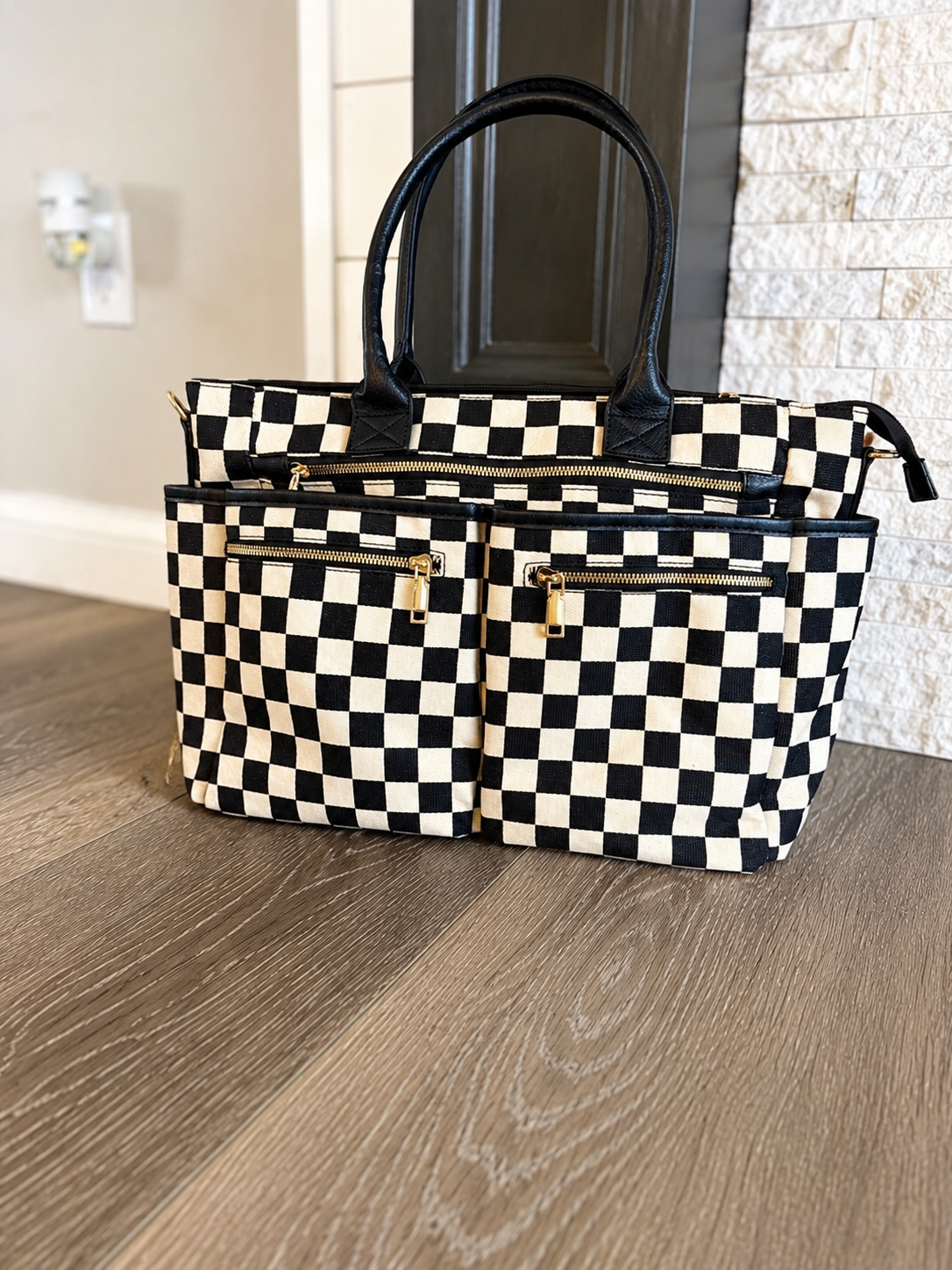 PREORDER: On-The-Go Checkered Organizer Tote RERUN 6.1.26