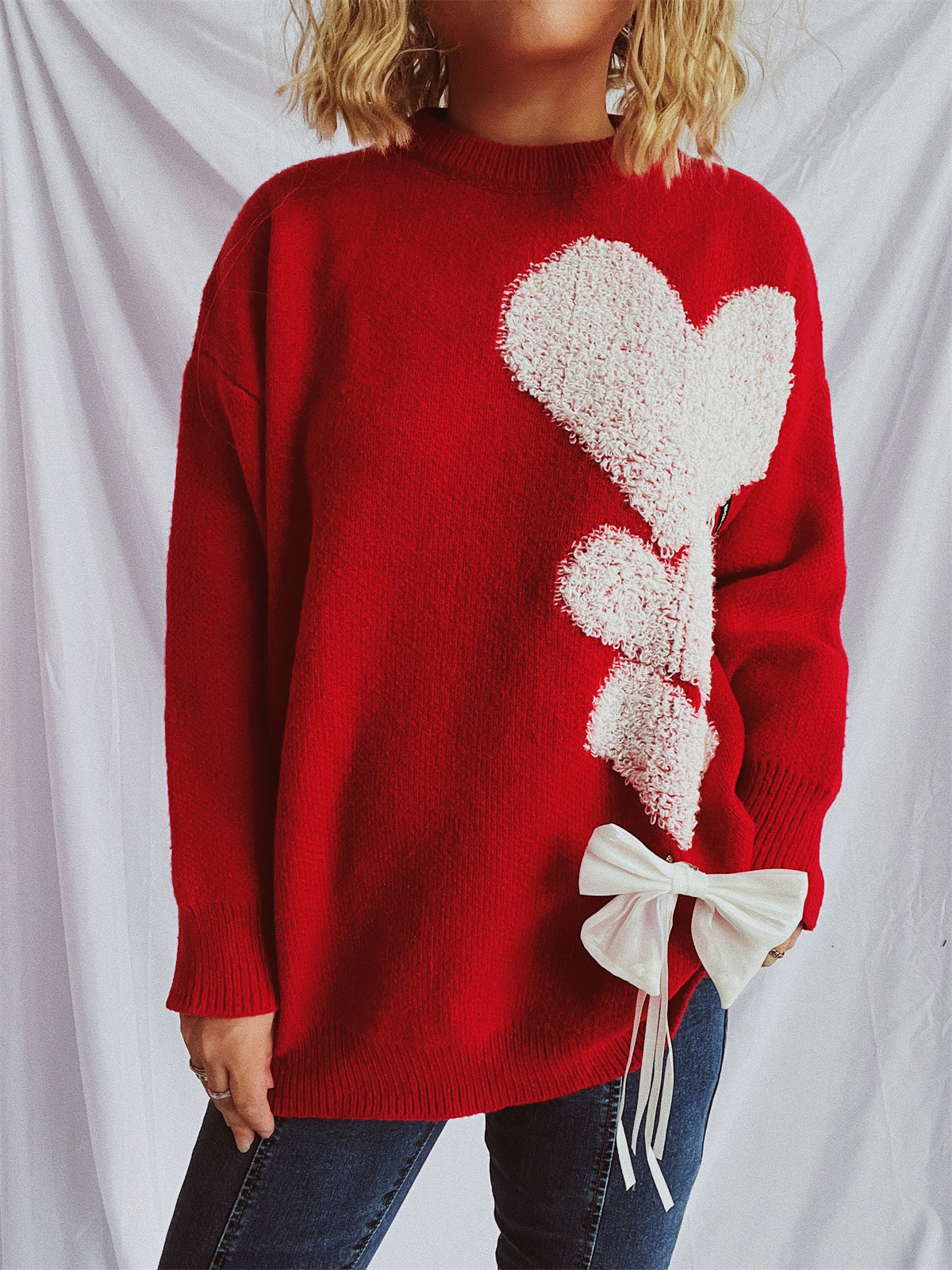 PREORDER: The Jolisa Repeating Heart Red Sweater 12.23.24 osym