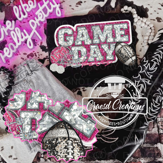 Pink Out Faux Sequins Bobcats- DIGITAL DOWNLOAD