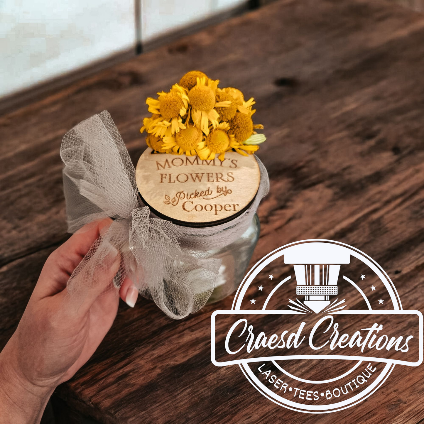 Mothers Day flowers jar