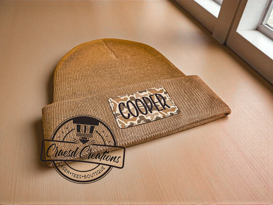 Leather Patch Beanies