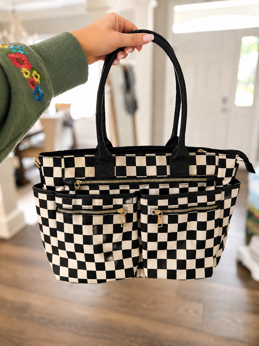 PREORDER: On-The-Go Checkered Organizer Tote RERUN 6.1.26