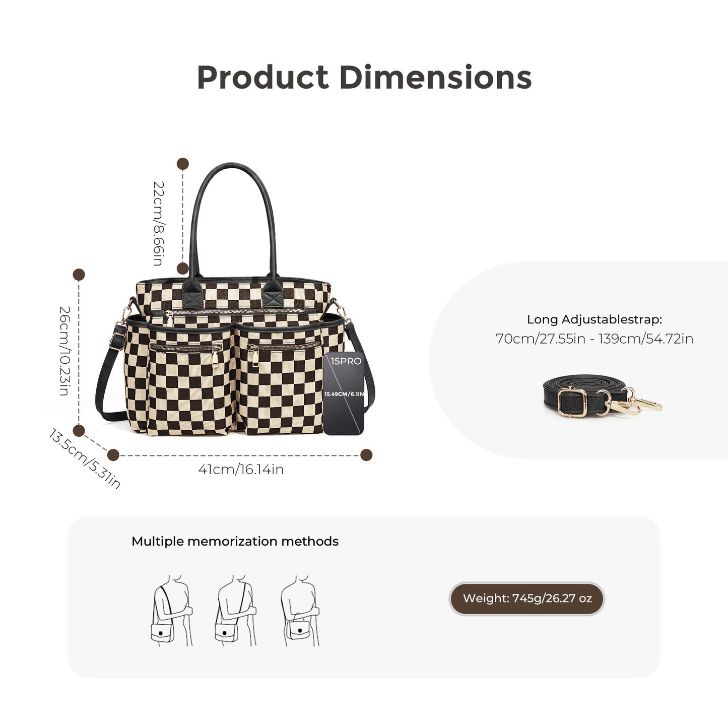 PREORDER: On-The-Go Checkered Organizer Tote RERUN 6.1.26