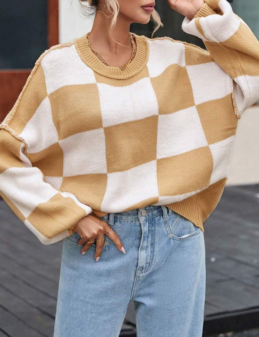 PREORDER: Cozy Checker Sweater 8.10.26