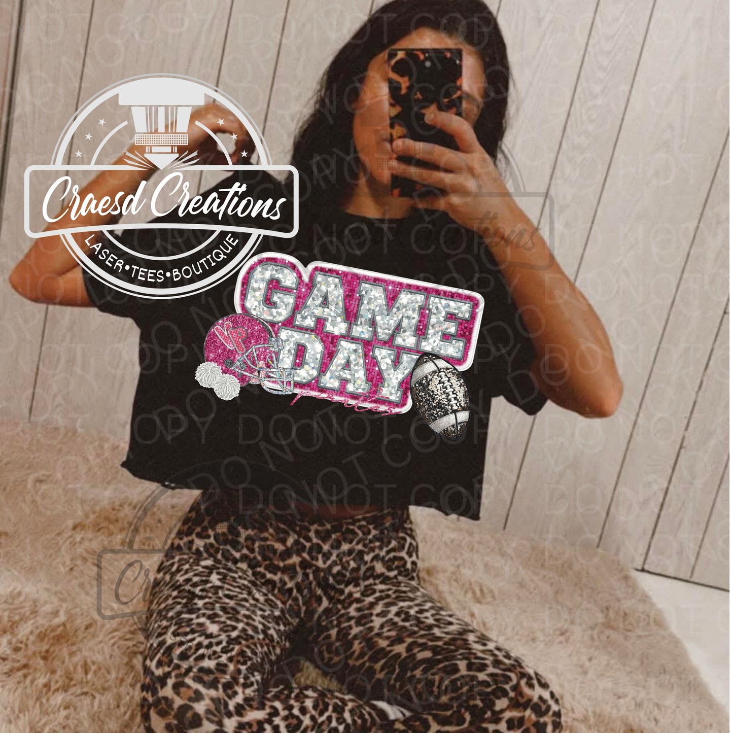 Pink Out Football Faux Bling Pirates (VIdor)