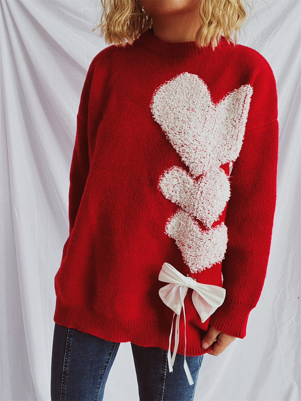 PREORDER: The Jolisa Repeating Heart Red Sweater 12.23.24 osym