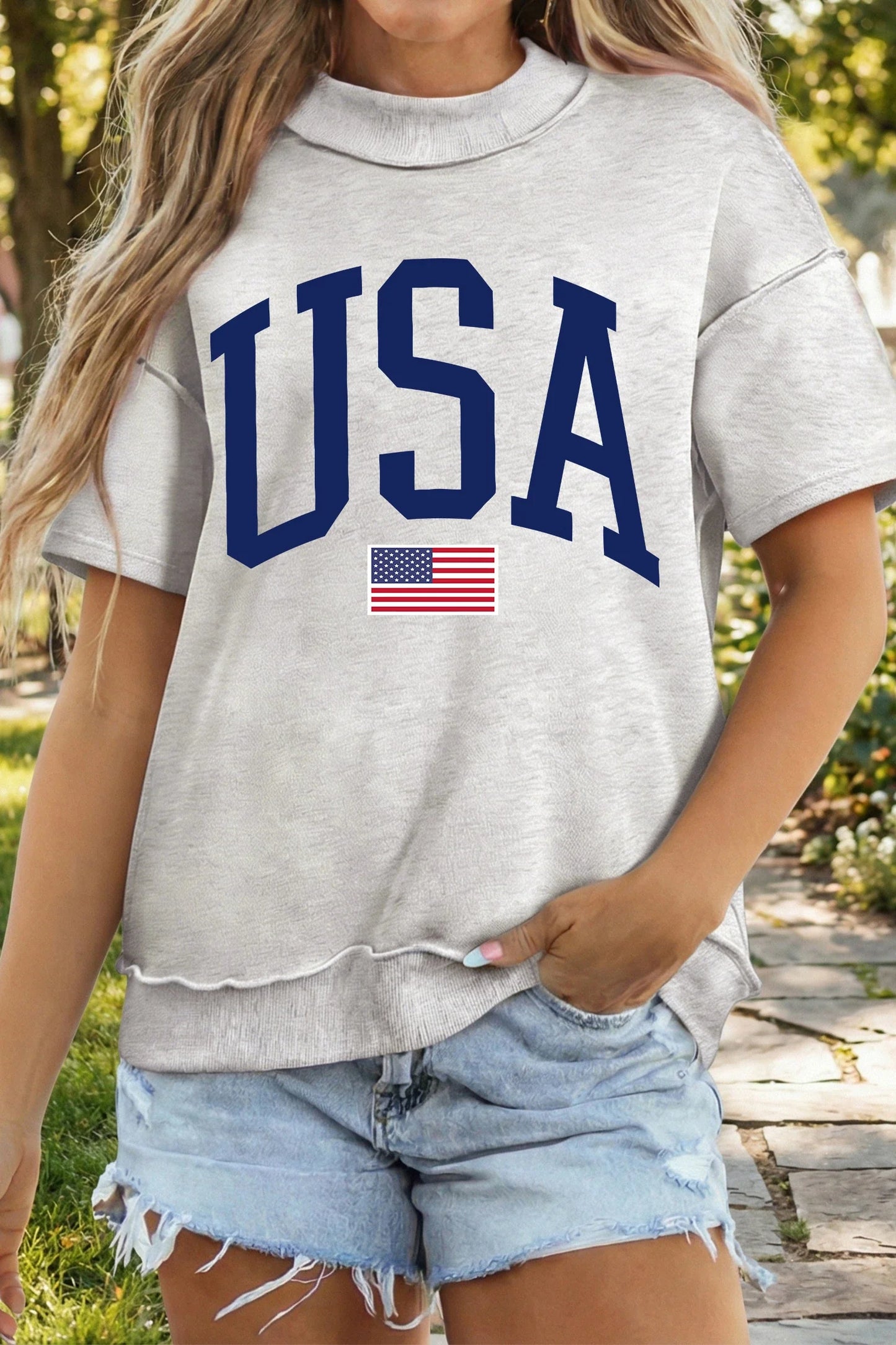 PREORDER: Short Sleeve USA Mock neck 5.26.26