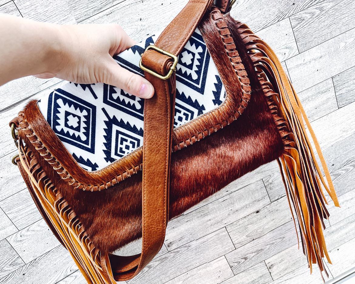 RTS: Genuine Leather and Cowhide Purse