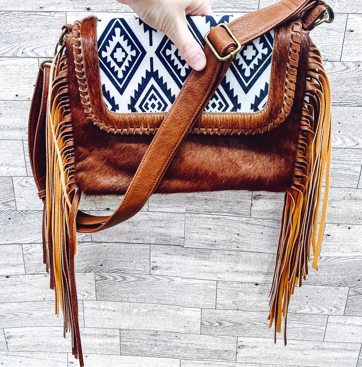 RTS: Genuine Leather and Cowhide Purse