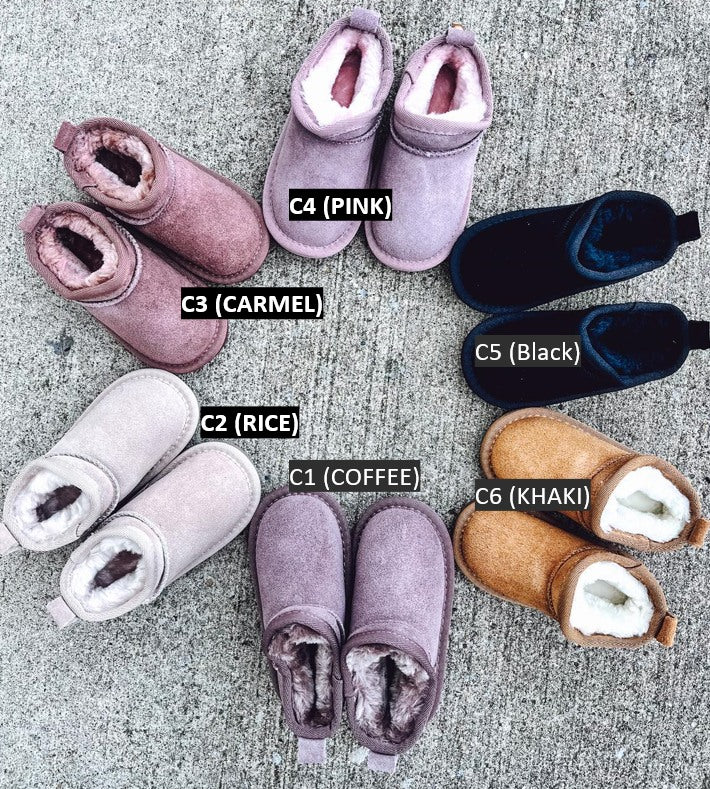 PREORDER: Faux Fur and Suede Mini Shortie Boots (SIZES BK1- BK4.5) 9.30.24 osym