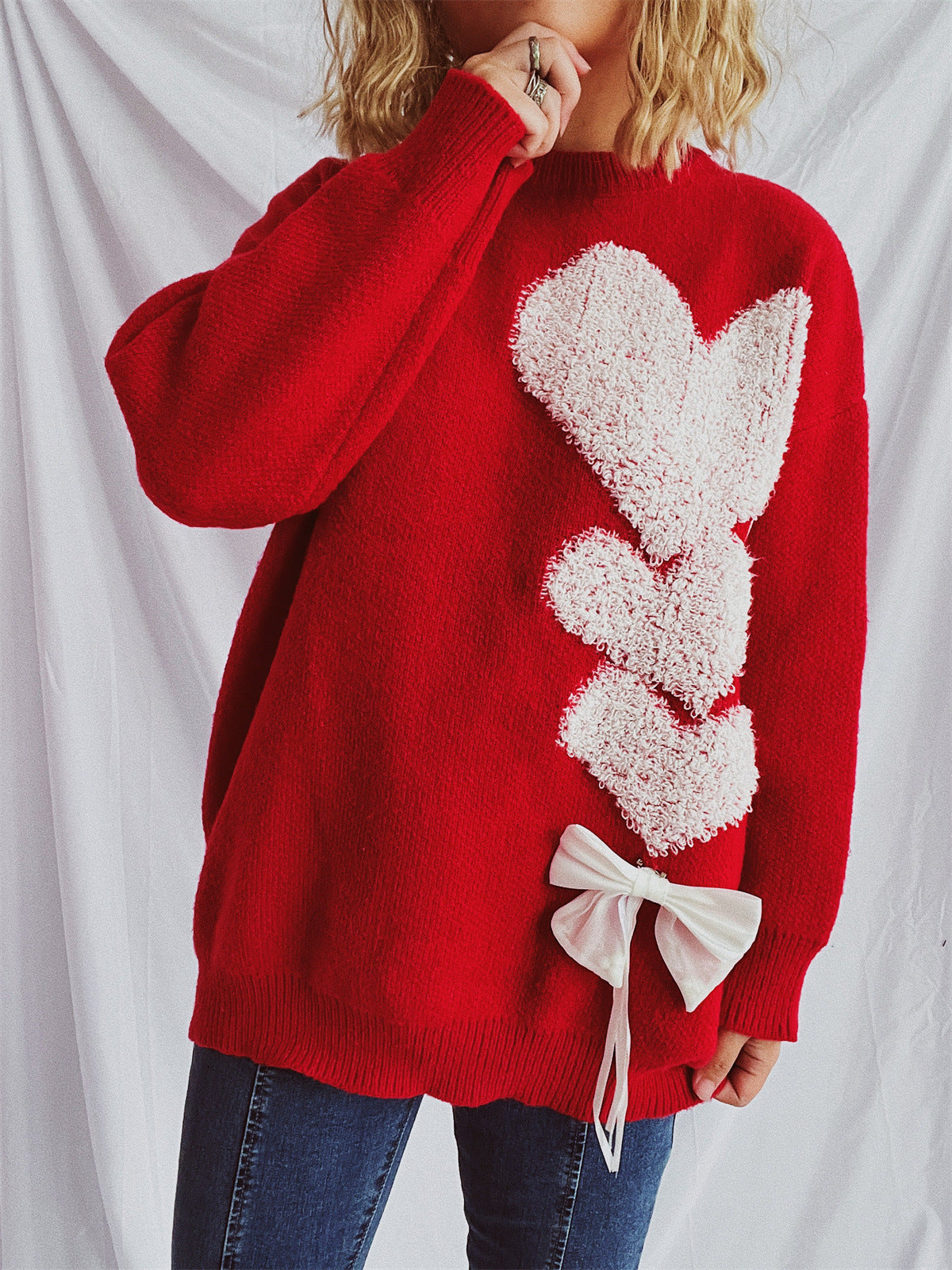 PREORDER: The Jolisa Repeating Heart Red Sweater 12.23.24 osym