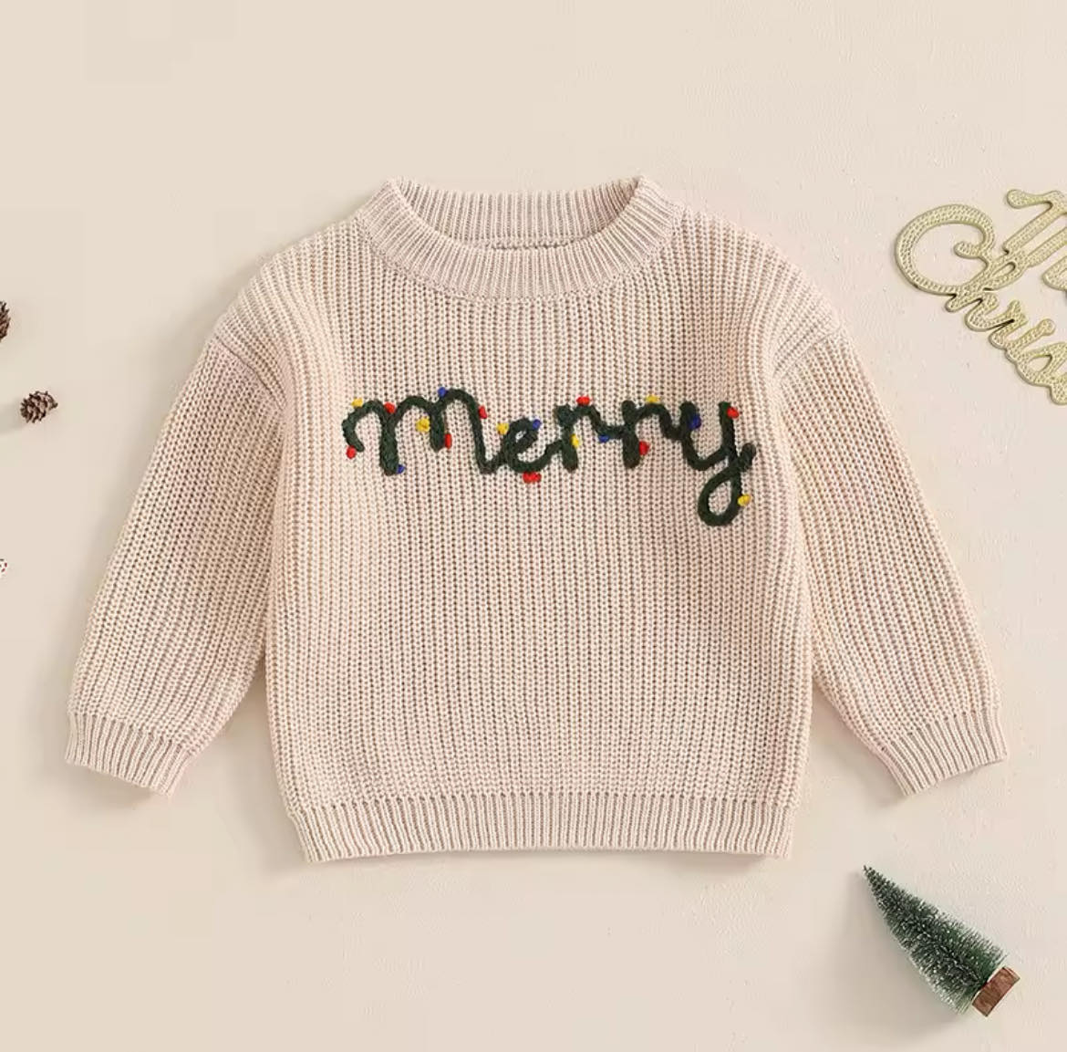 PREORDER: Adult and Kid Rope Embroidered Holiday Sweaters 10.7.24