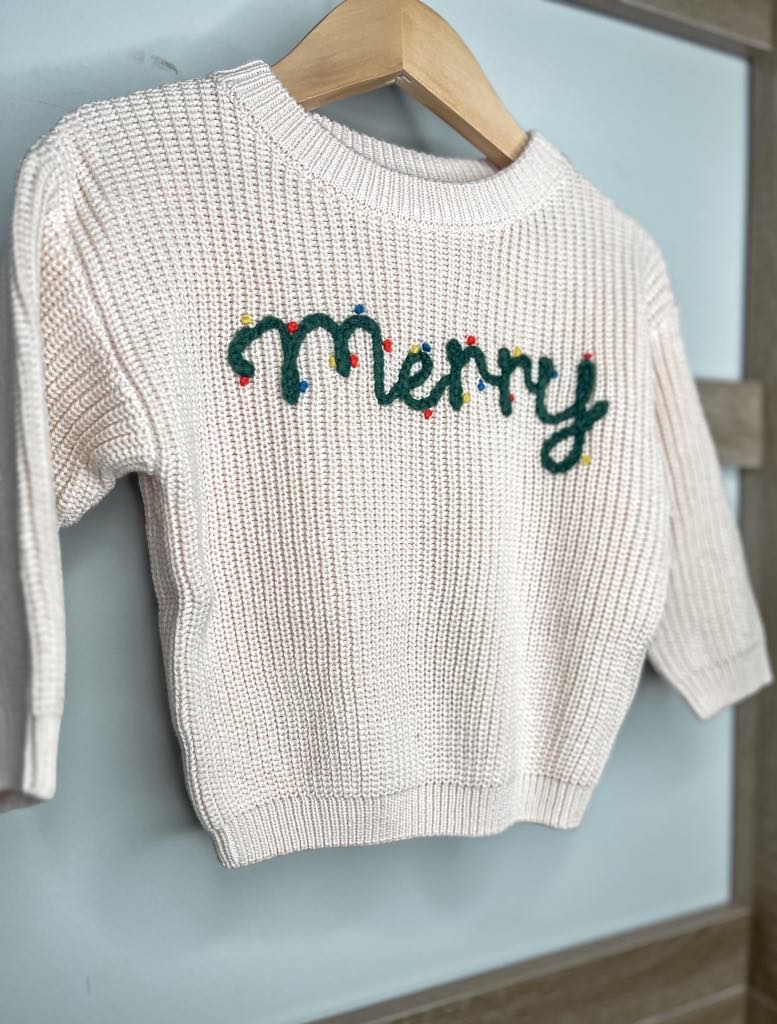 PREORDER: Adult and Kid Rope Embroidered Holiday Sweaters 10.7.24