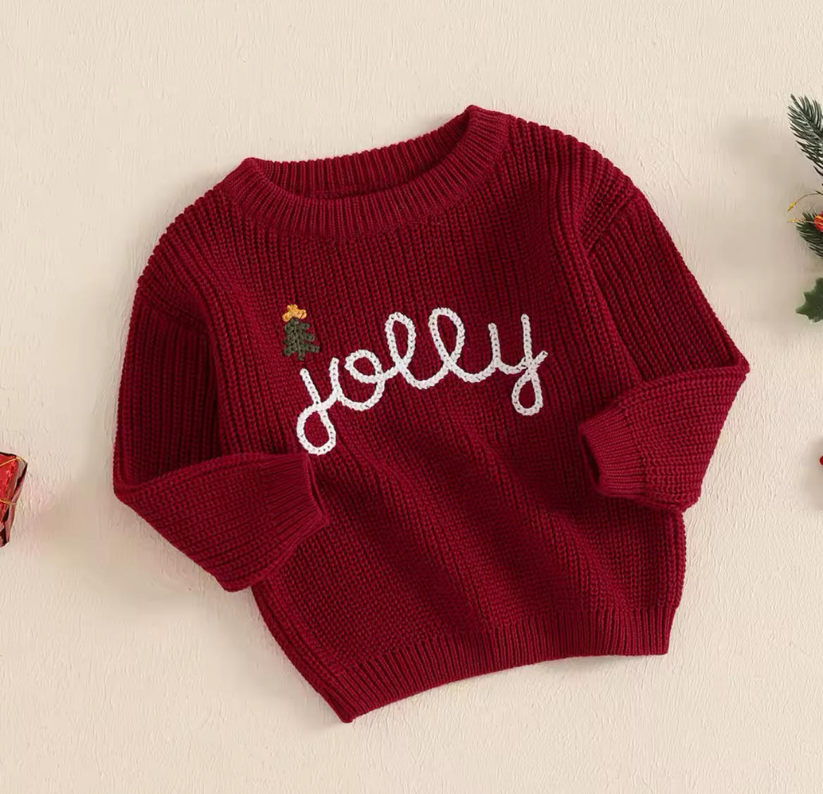 PREORDER: Adult and Kid Rope Embroidered Holiday Sweaters 10.7.24