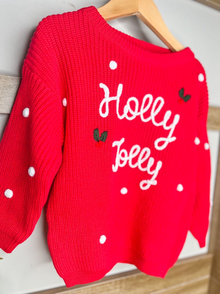 PREORDER: Adult and Kid Rope Embroidered Holiday Sweaters 10.7.24