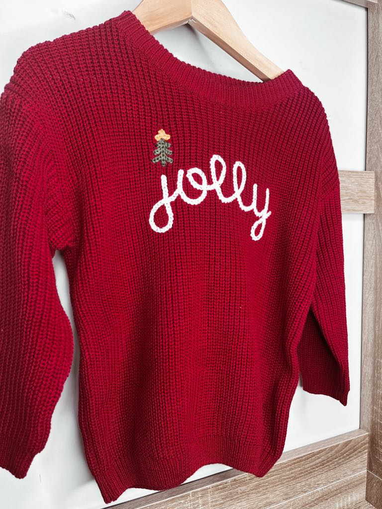 PREORDER: Adult and Kid Rope Embroidered Holiday Sweaters 10.7.24