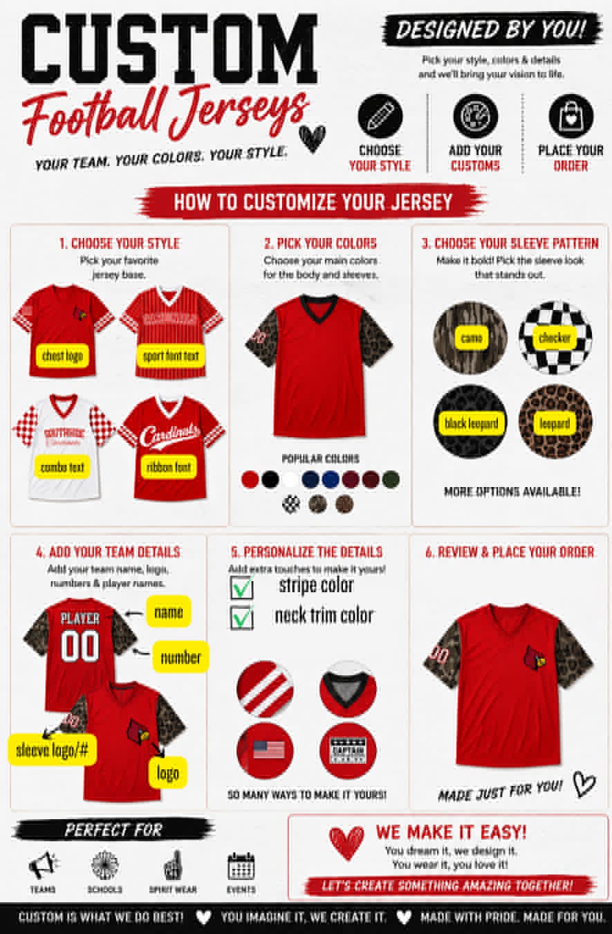 PREORDER: Custom Football Jersey (Front Text) 7.20.26
