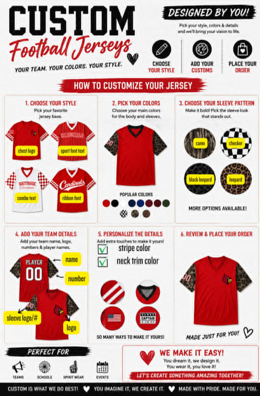 PREORDER: Custom Football Jersey (Front Logo) 7.20.26