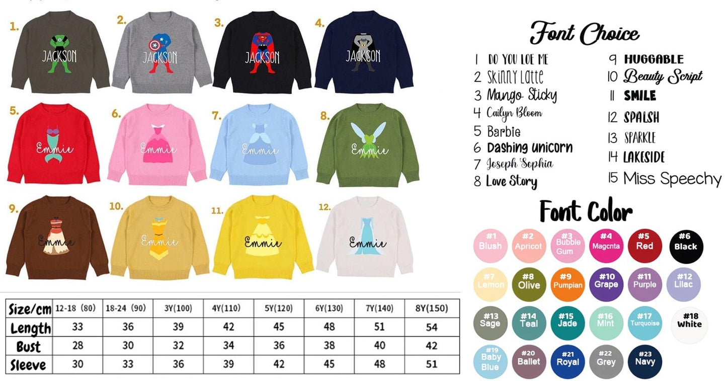 PREORDER: Character Custom Name Sweater 9.30.24