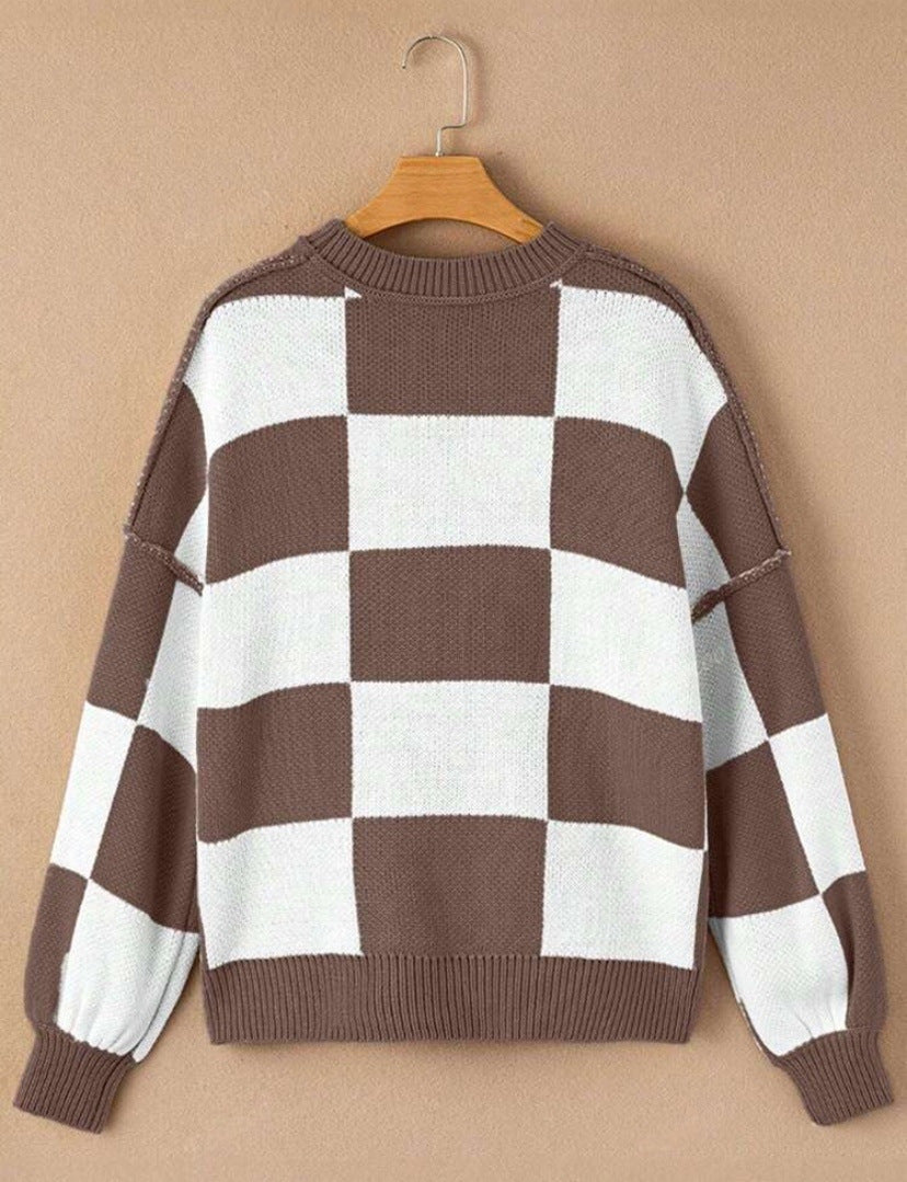 PREORDER: Cozy Checker Sweater 8.10.26