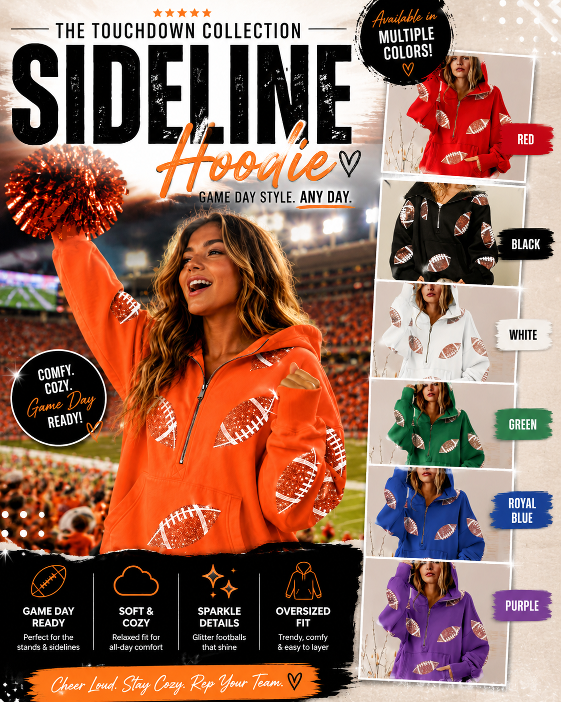 PREORDER: The Touchdown Collection Sideline Hoodie 7.13.26
