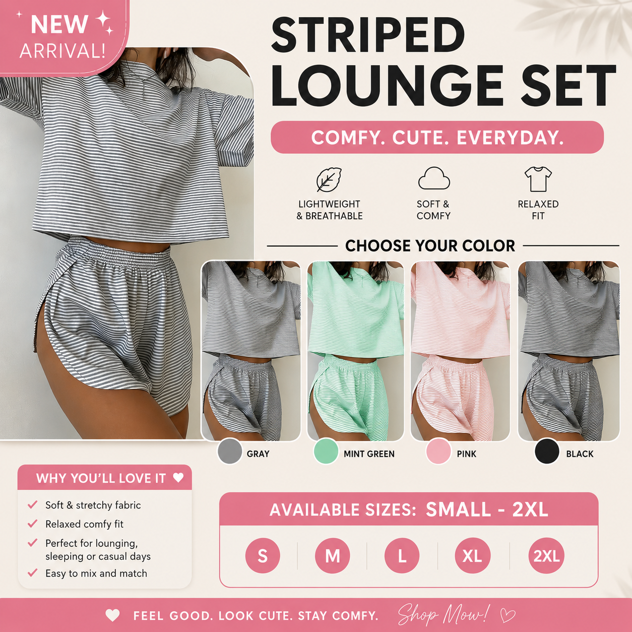 PREORDER: Striped Lounge Set  5.26.26 osym