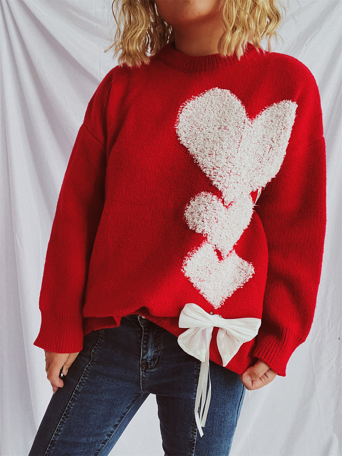 PREORDER: The Jolisa Repeating Heart Red Sweater 12.23.24 osym