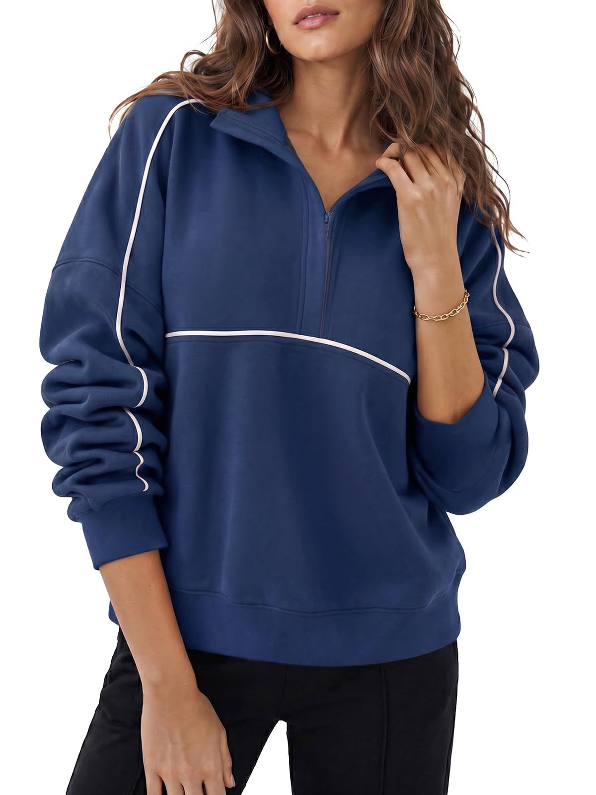 PREORDER: Piped Quarter Zip Pullover  7.20.26