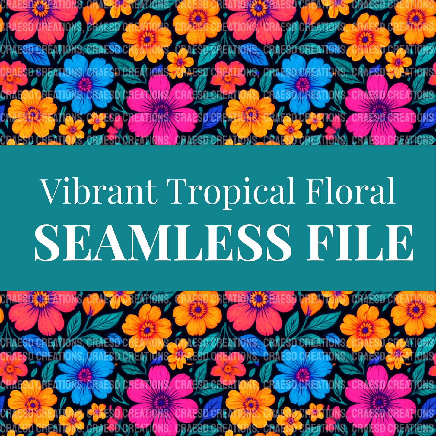 Vibrant Tropical Floral Seamless File