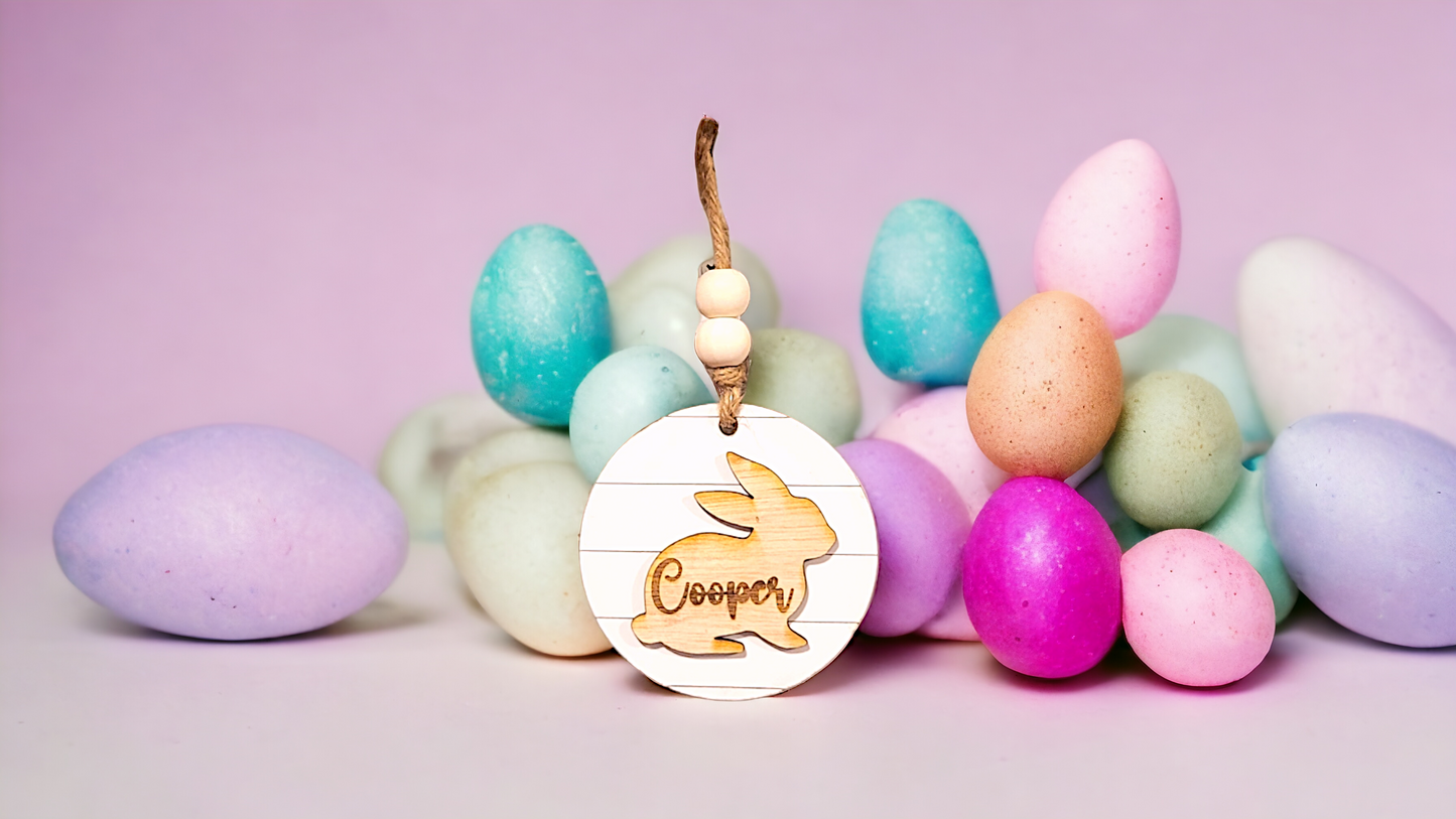 Shiplap Custom Bag Tags - Easter