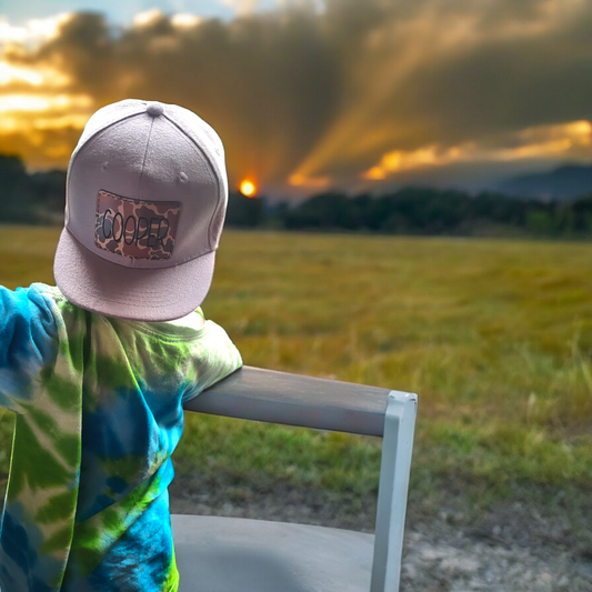 Custom Leather Patch Name Snapback- infant/youth