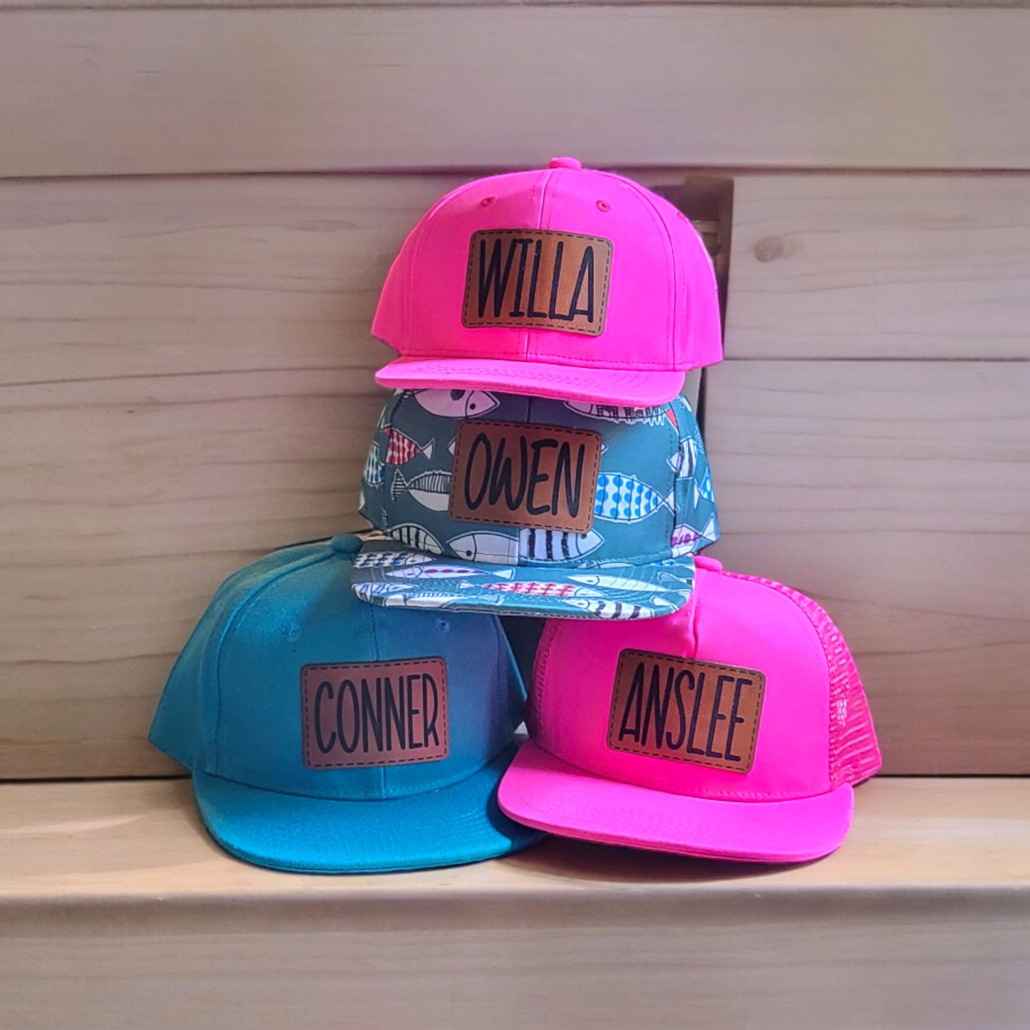 Custom Leather Patch Name Snapback- infant/youth