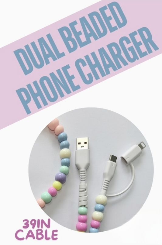 RTS Beaded Charger- micro USB & type c USB