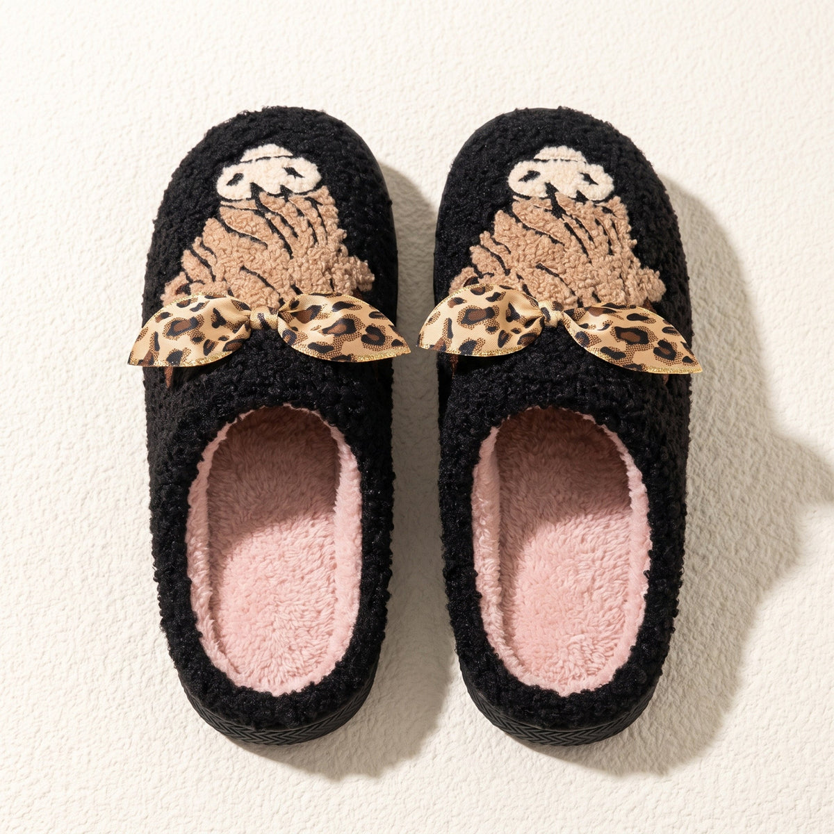PREORDER: Highland cow with leopard bow slippers 8.24.26 OSYM