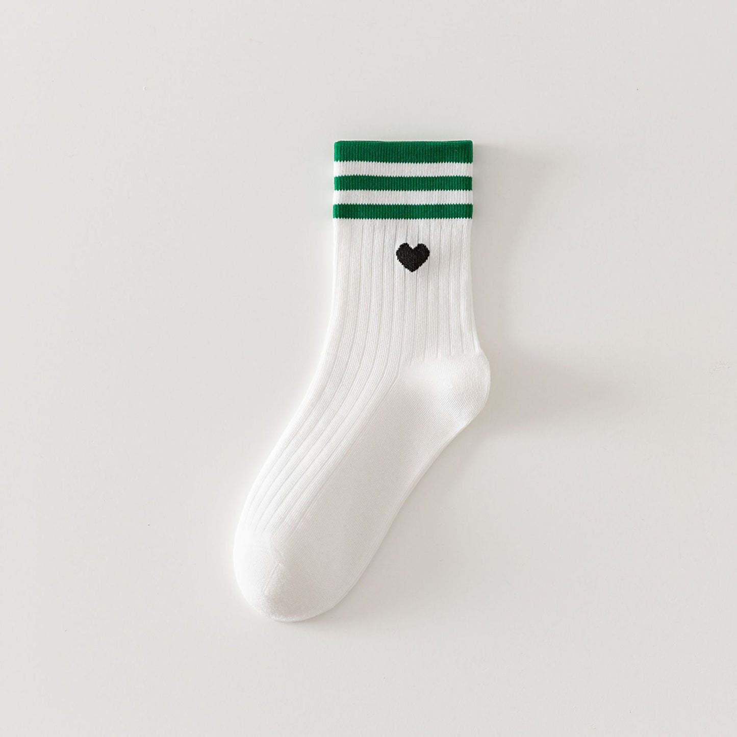 PREORDER: Adult Stripe and Heart Cotton Socks 12.23.24 osym