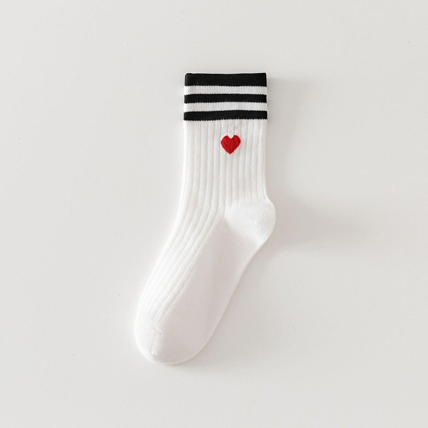 PREORDER: Adult Stripe and Heart Cotton Socks 12.23.24 osym