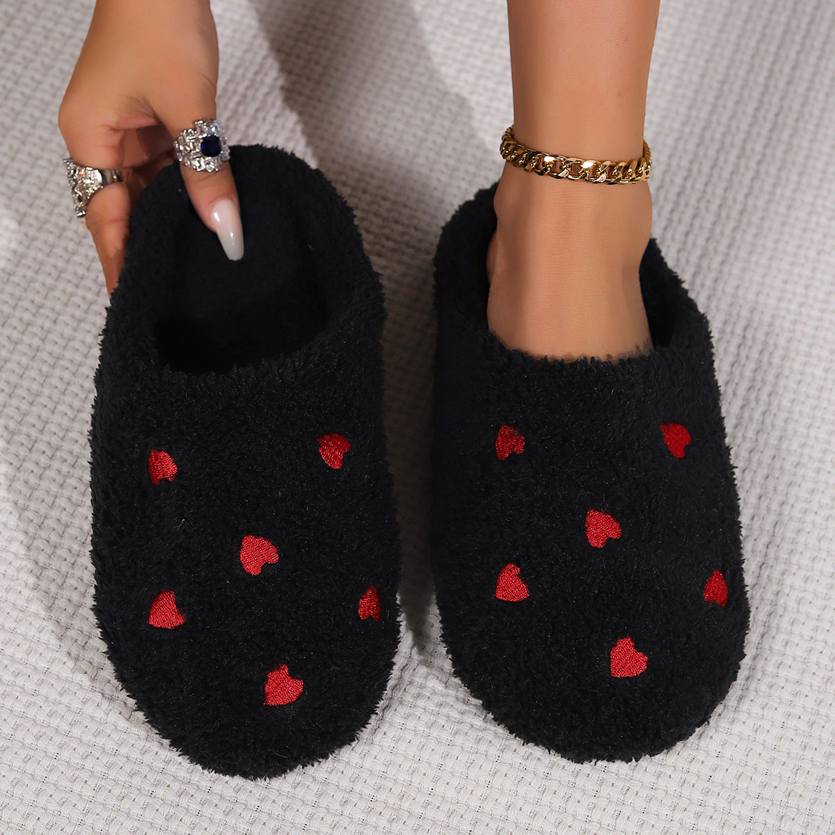 PREORDER: Little Embroidered Heart Slippers 12.23.24 osym