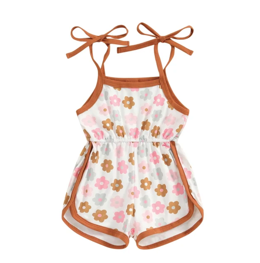 Rust Cartoon Daisy Tied Sleeve Jumper